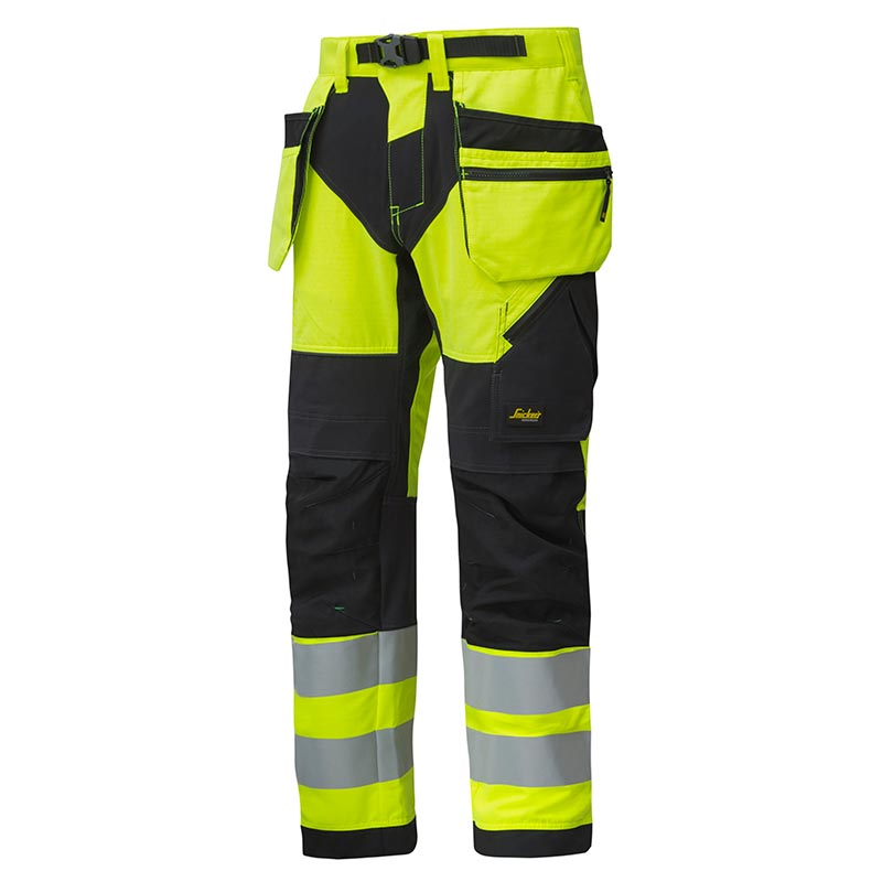Snickers 6932 FlexiWork High Vis Werkbroek+ met holsterzakken 6932