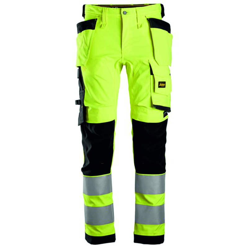 Snickers high Vis stretch werkbroek 6243 yellow-black