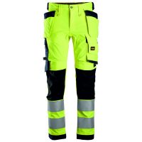 Snickers high Vis stretch werkbroek 6243 yellow-navy