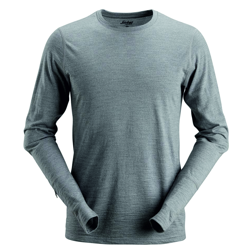 Snickers 2427 wollen t-shirt grijs melange